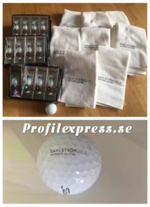 Sahlström Golf med Titleist Pro V1X och handdukar